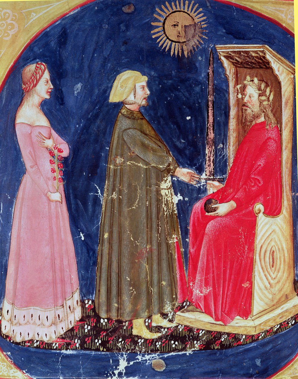 Dante a Beatrice před Justinianem (482-565) z Božské komedie od Dante Alighieriho (1265-1321) od Italian School