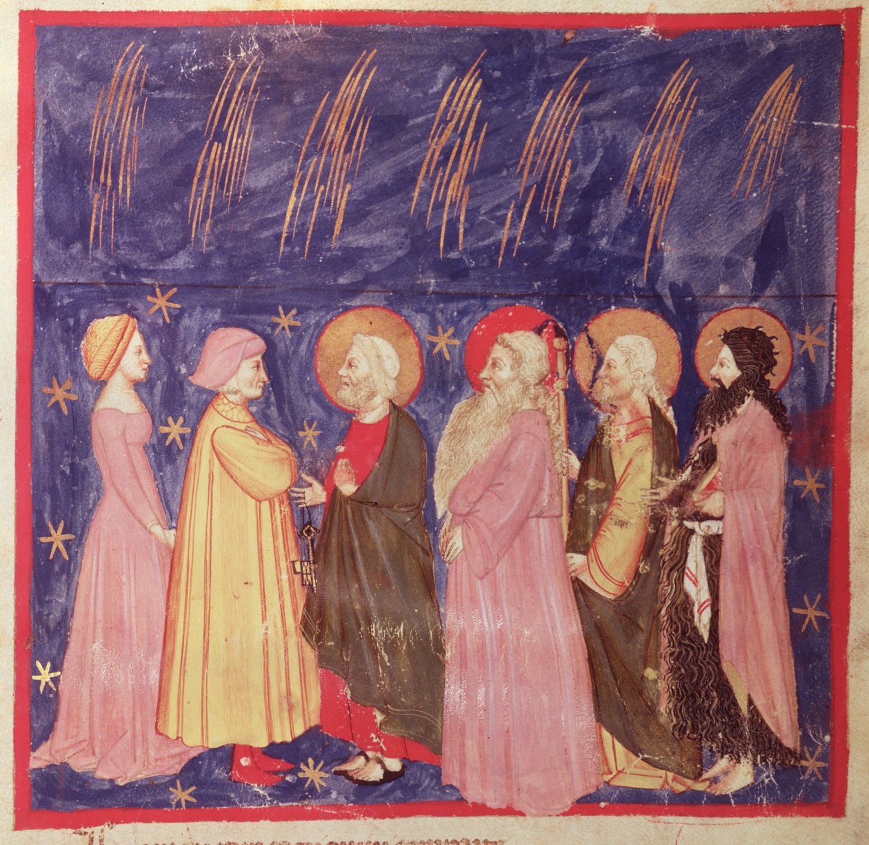 Dante a Beatrice se svatými z ráje, z Božské komedie od Dante Alighieriho (1265-1321) od Italian School