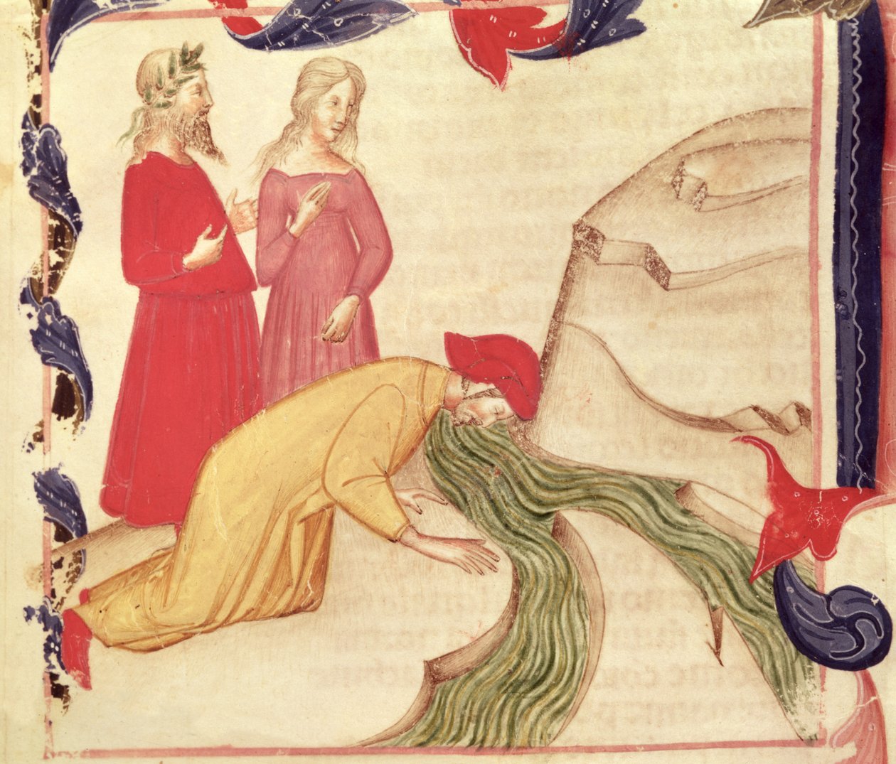 Dante se před vstupem do ráje očistil, z Božské komedie od Dante Alighieriho (1265-1321) od Italian School