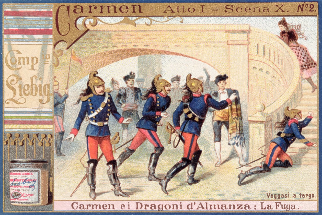 Dekorace pro první dějství, scéna i z Carmen od Georgese Bizeta (1840-1875) od Italian School