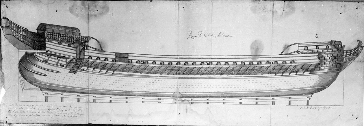 Design pro benátský Galleass, 17. století od Italian School