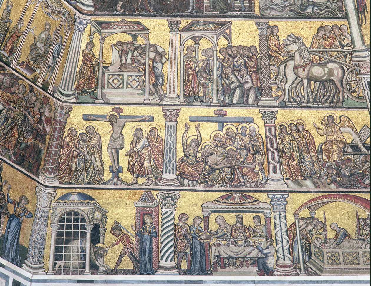 Detail stropu, baptisterium, Florencie (mozaika) od Italian School