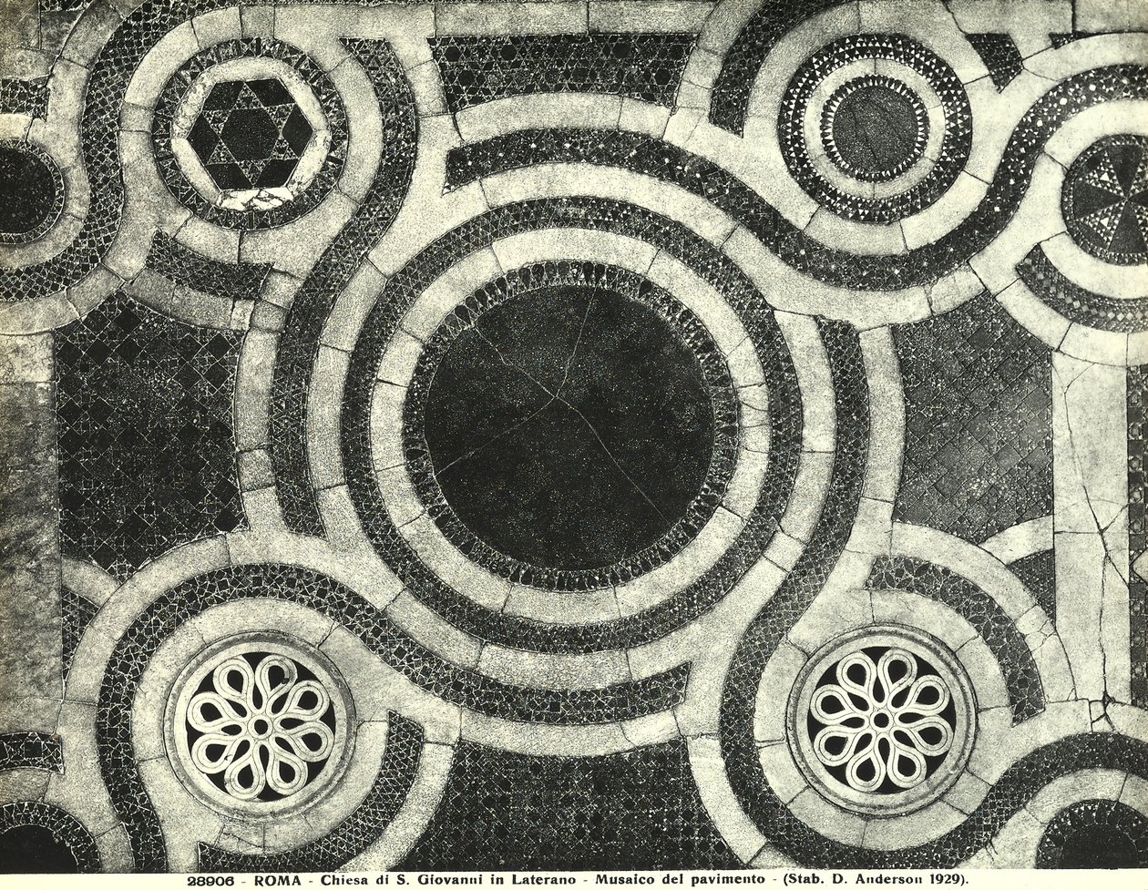 Detail podlahy baziliky San Giovanni in Laterano, Řím (mozaika) od Italian School