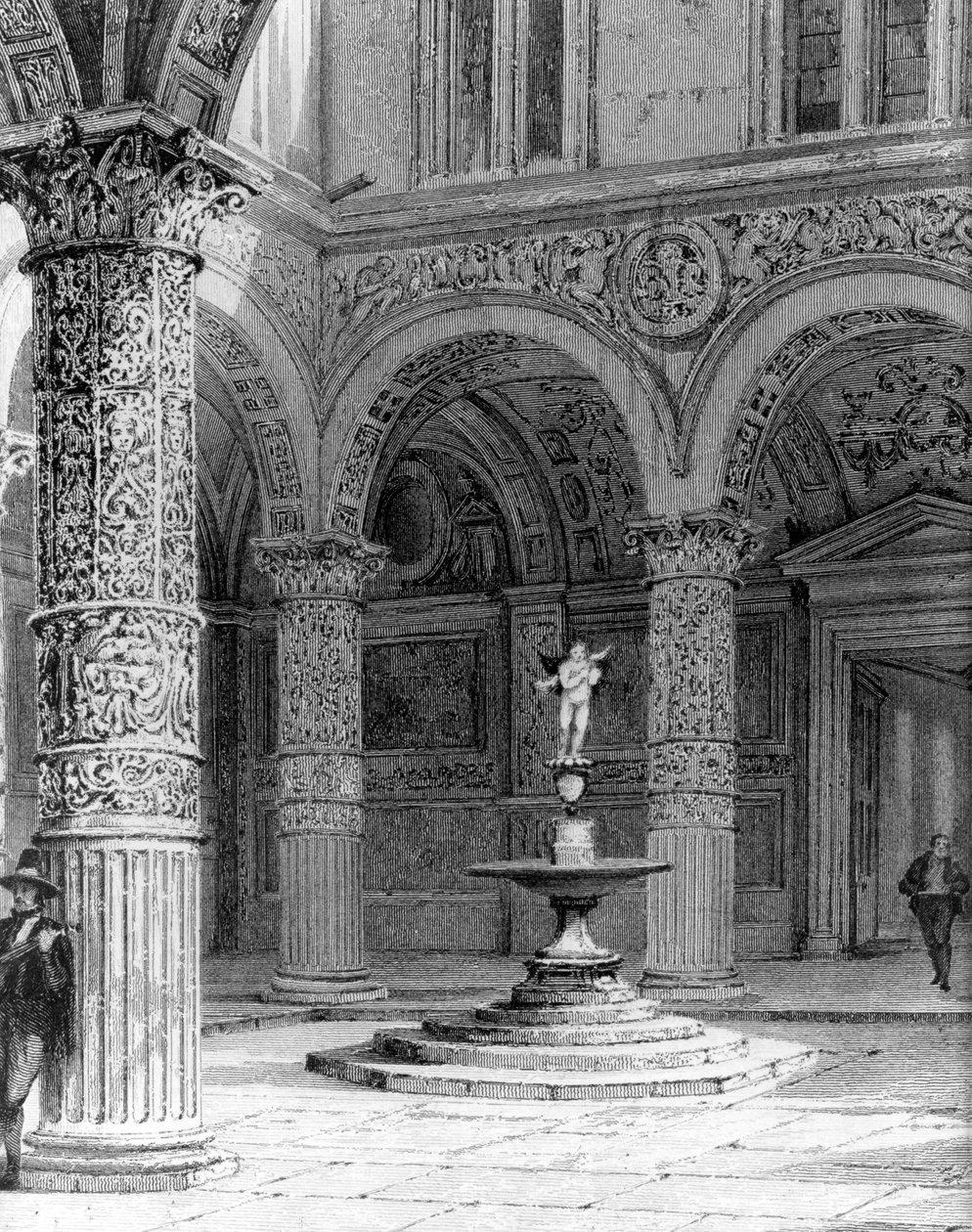 Detail nádvoří Palazzo Vecchio od Italian School