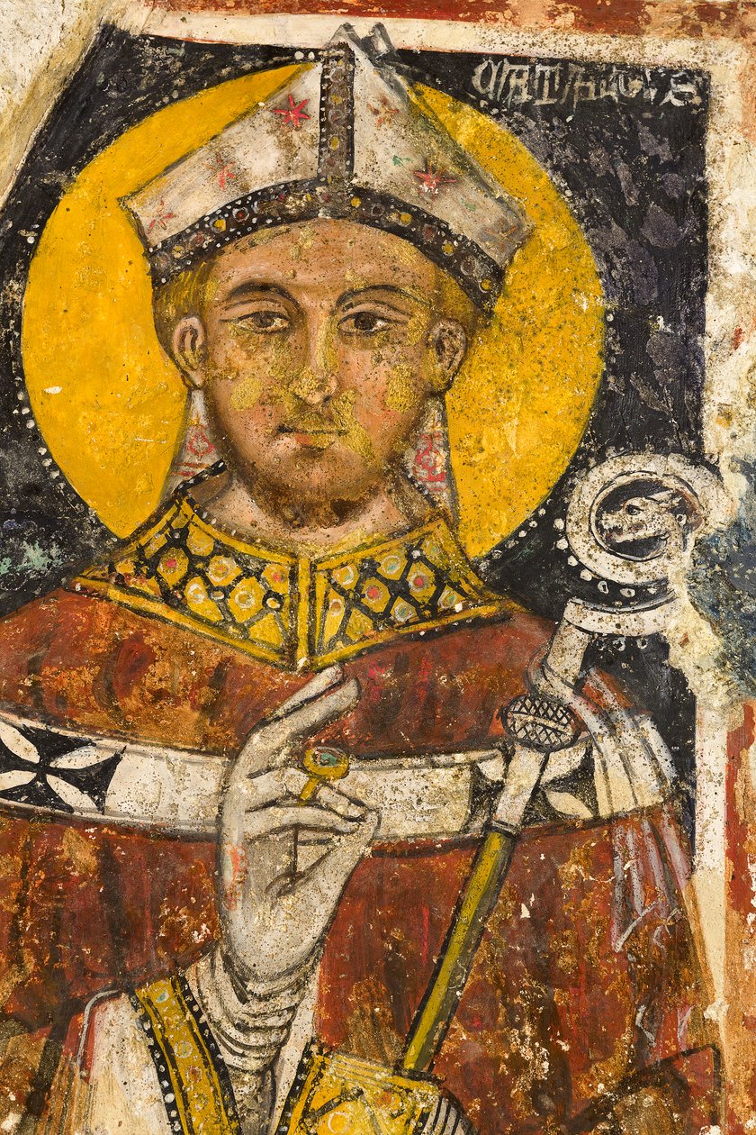 Detail triptychu s obrazem San Cataldo, krypta katedrály od Italian School