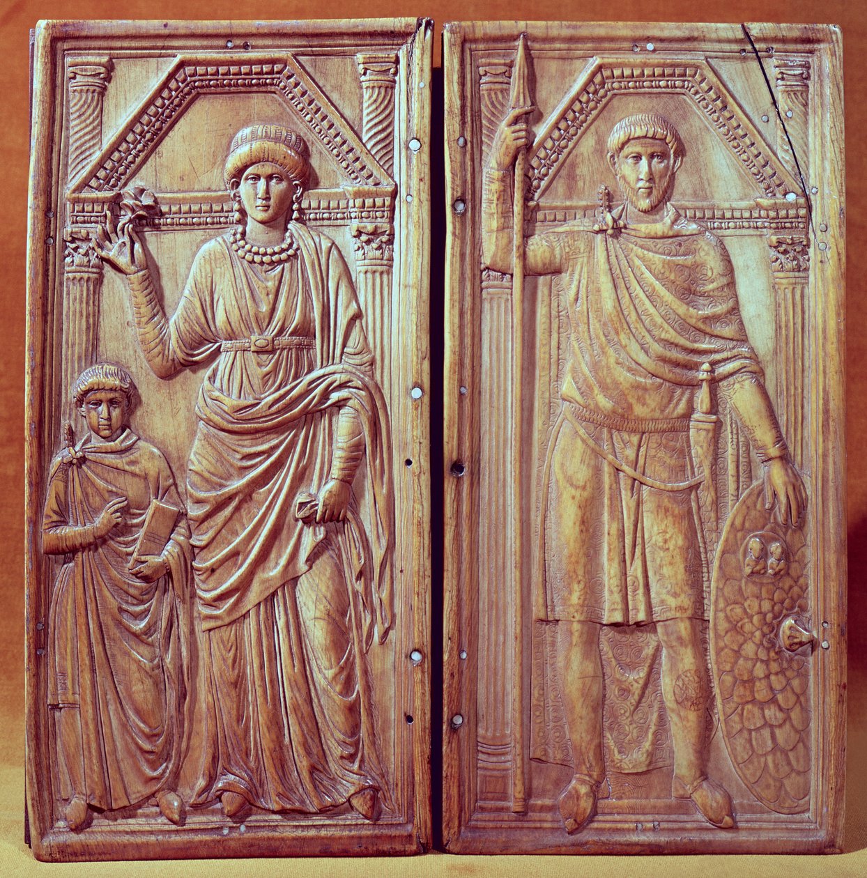 Diptych zobrazující Stilicha (asi 365-408), Serenu a Eucharia od Italian School