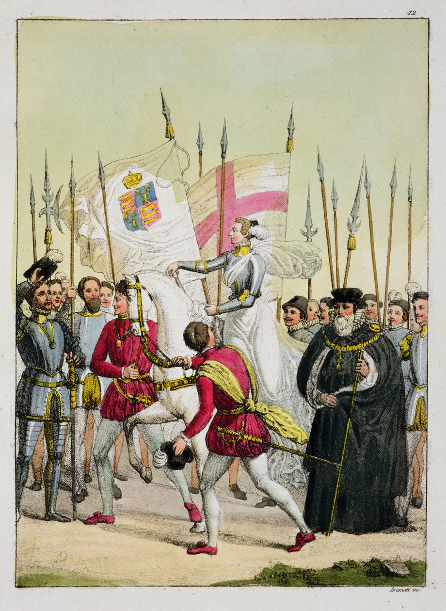Alžběta I., deska 12 z Historie národů (akvatinta) od Italian School
