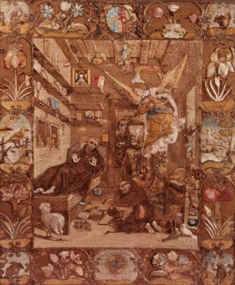 Vyšívaný obraz Svatý František v extázi, podle obrazu Paola Piazzy, 1599-1622 (textil) od Italian School