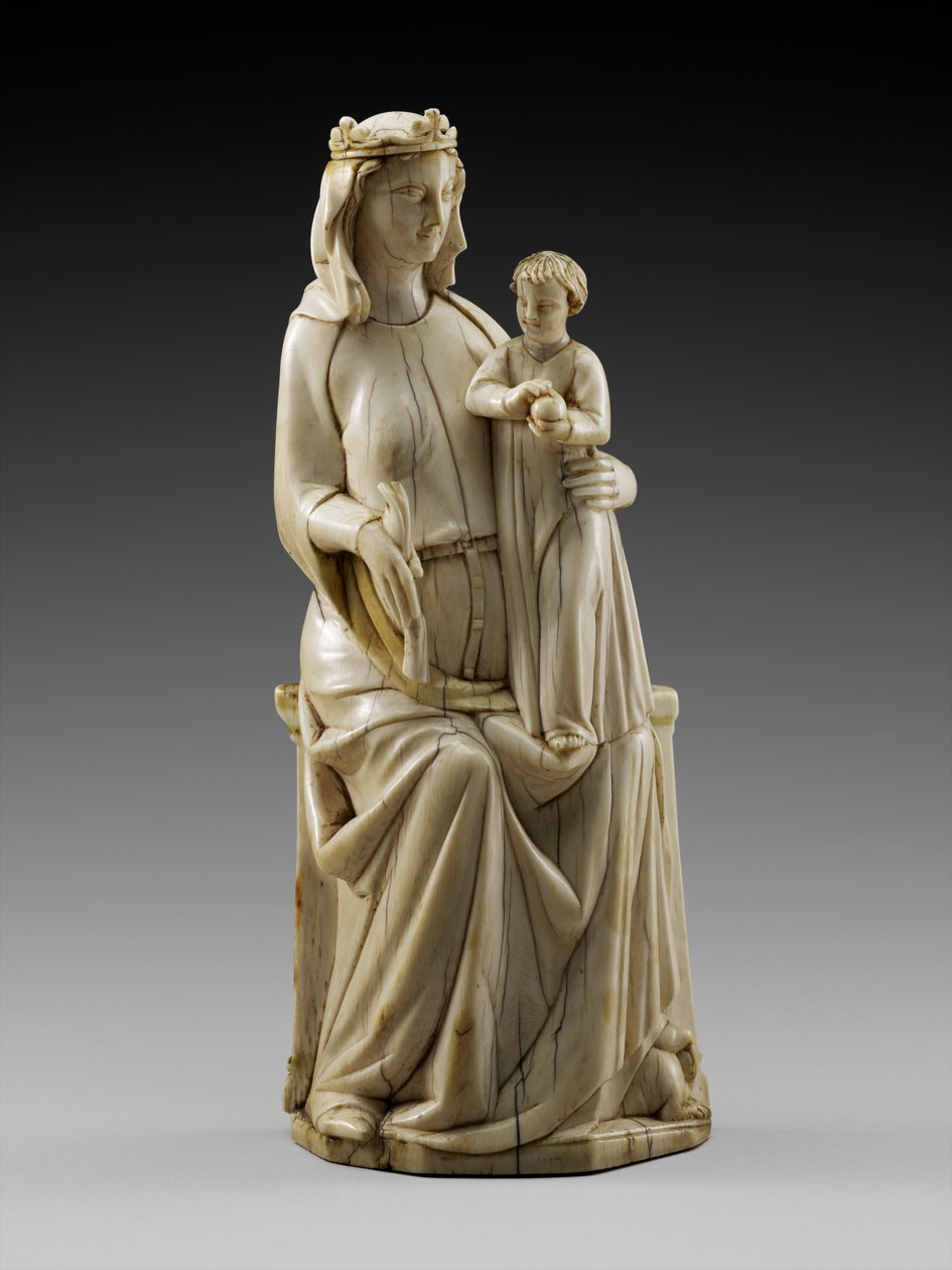 Trůnící Madona s dítětem, kolem 1350-1375 (slonovina se stopami polychromie) od Italian School
