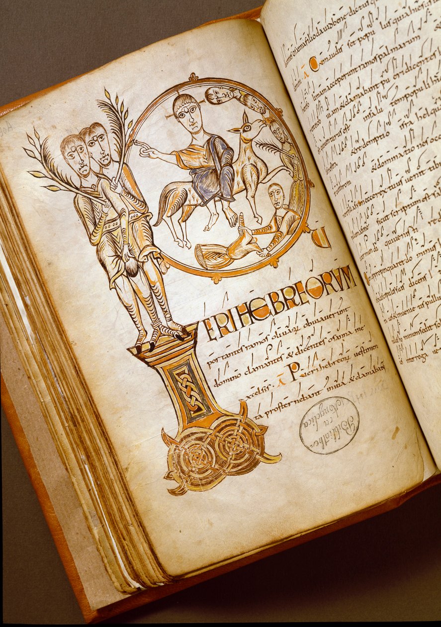 Vstup do Jeruzaléma Rukopis z boloňské školy. (MS.123-Foglio 54 v) Řím 11. století, Biblioteca Angelica od Italian School