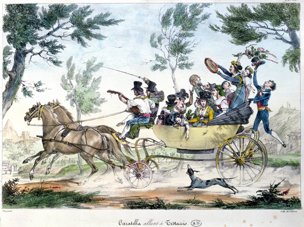 Expedice do Testaccia, poblíž Říma, v karateli, kolem roku 1830 od Italian School