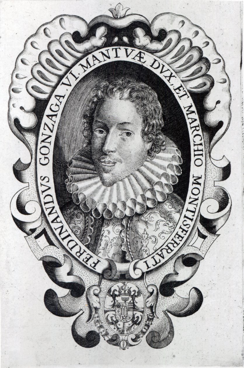 Ferdinando Gonzaga, vévoda z Mantovy (rytina) (černobílá fotografie) od Italian School