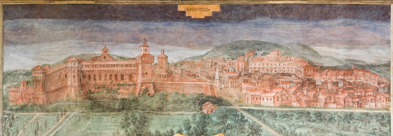 Fiorano modenese, hrad Spezzano , Síň pohledů: Pohled na Sassuolo od Italian School