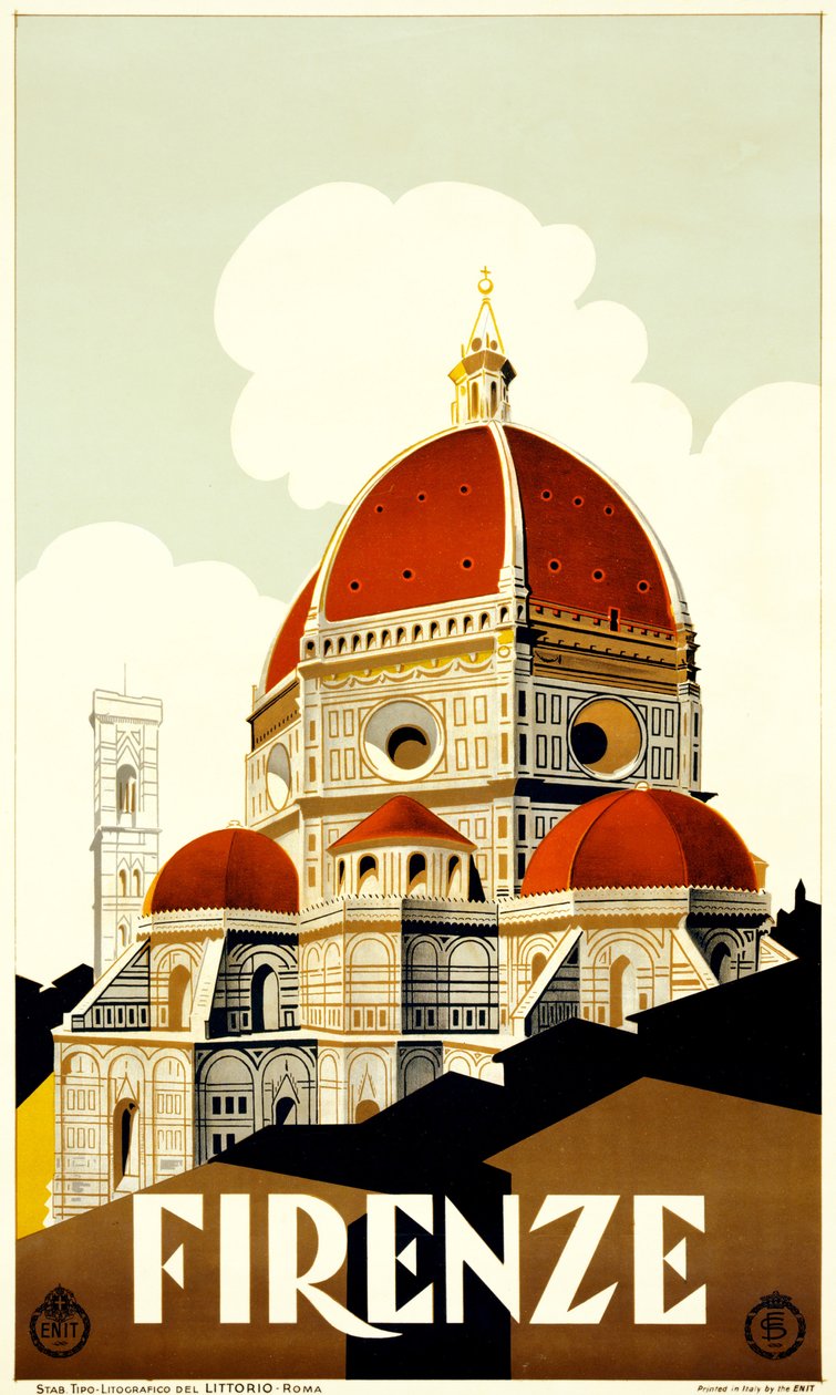 Cestovní plakát Florencie, cca 1930 (litografie) od Italian School