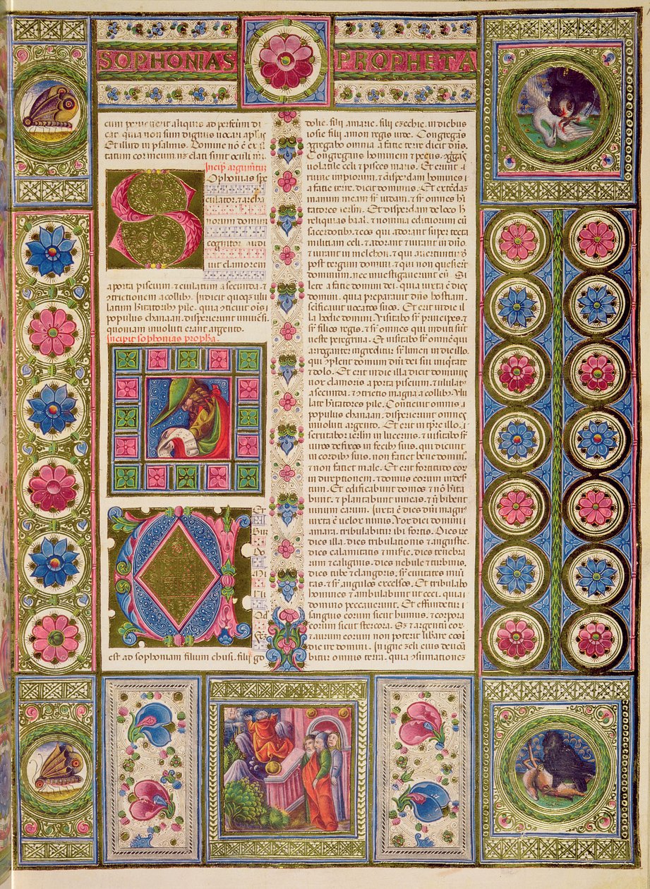 Fol.102r Otevření Knihy proroka Sofoniáše z Bible Borso d