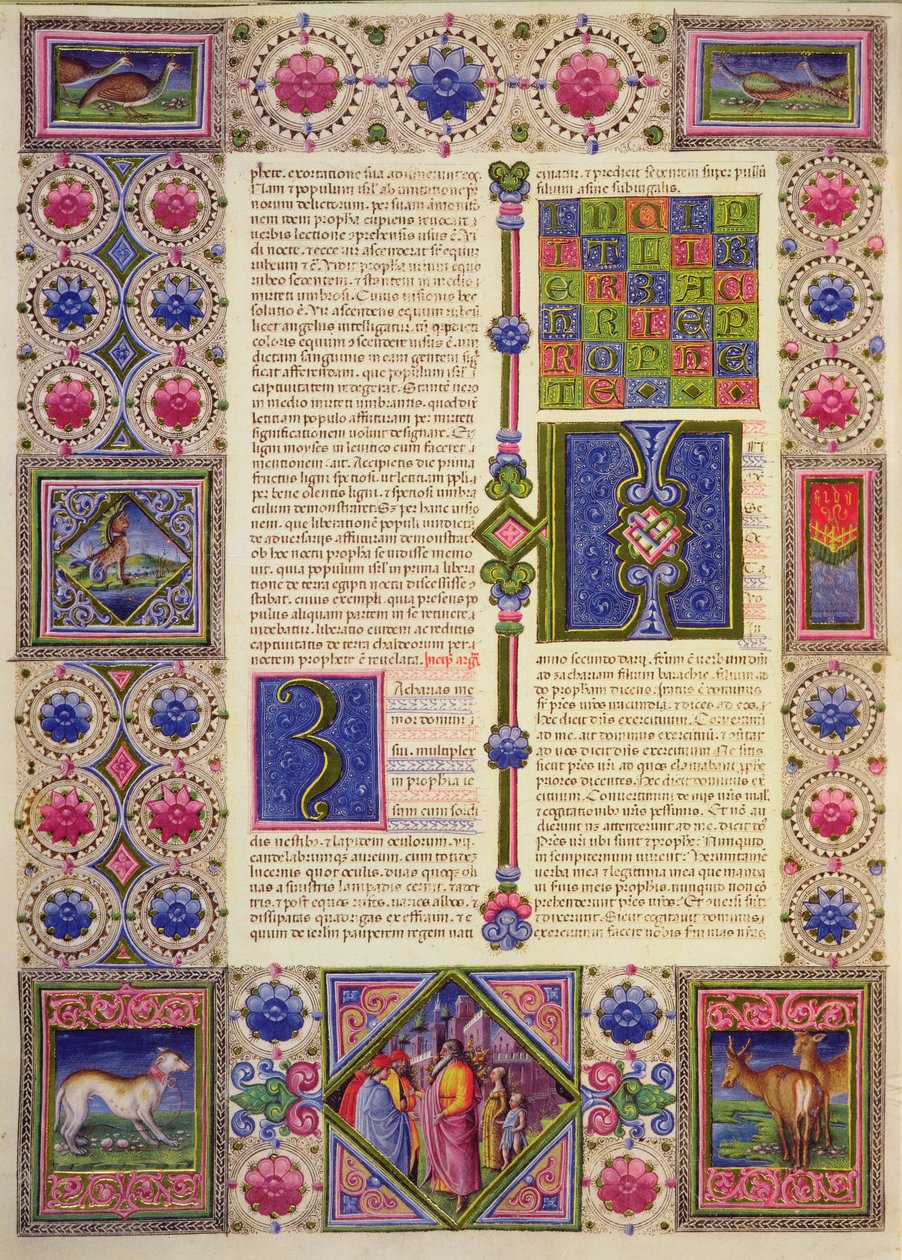 Fol.104v Kniha proroka Zachariáše, z Bible Borso d
