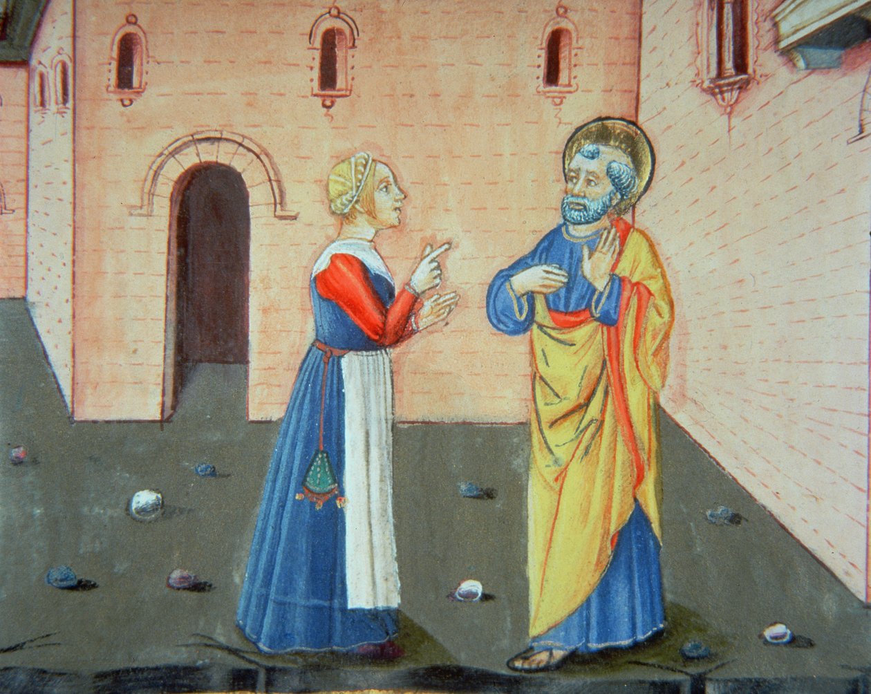 Fol.107v Petr podruhé zapírá Krista (vellum) od Italian School