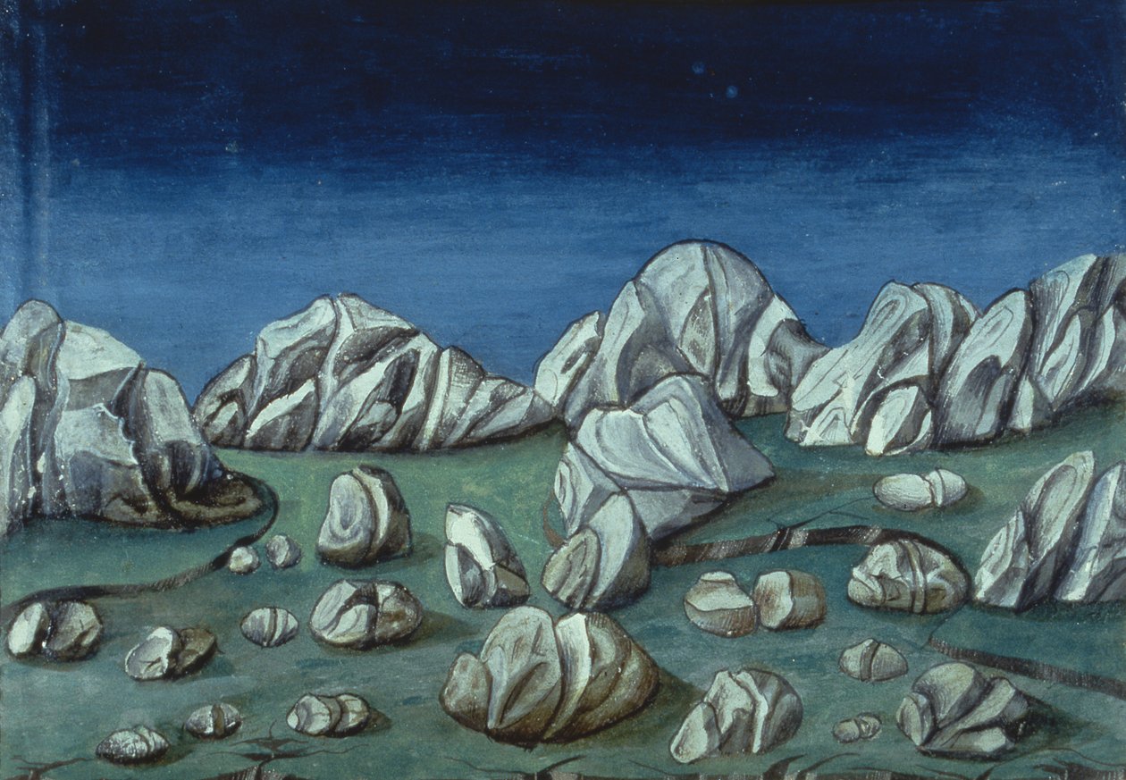 Fol.120r Konec světa a poslední soud: Země se otevírá (vellum) od Italian School