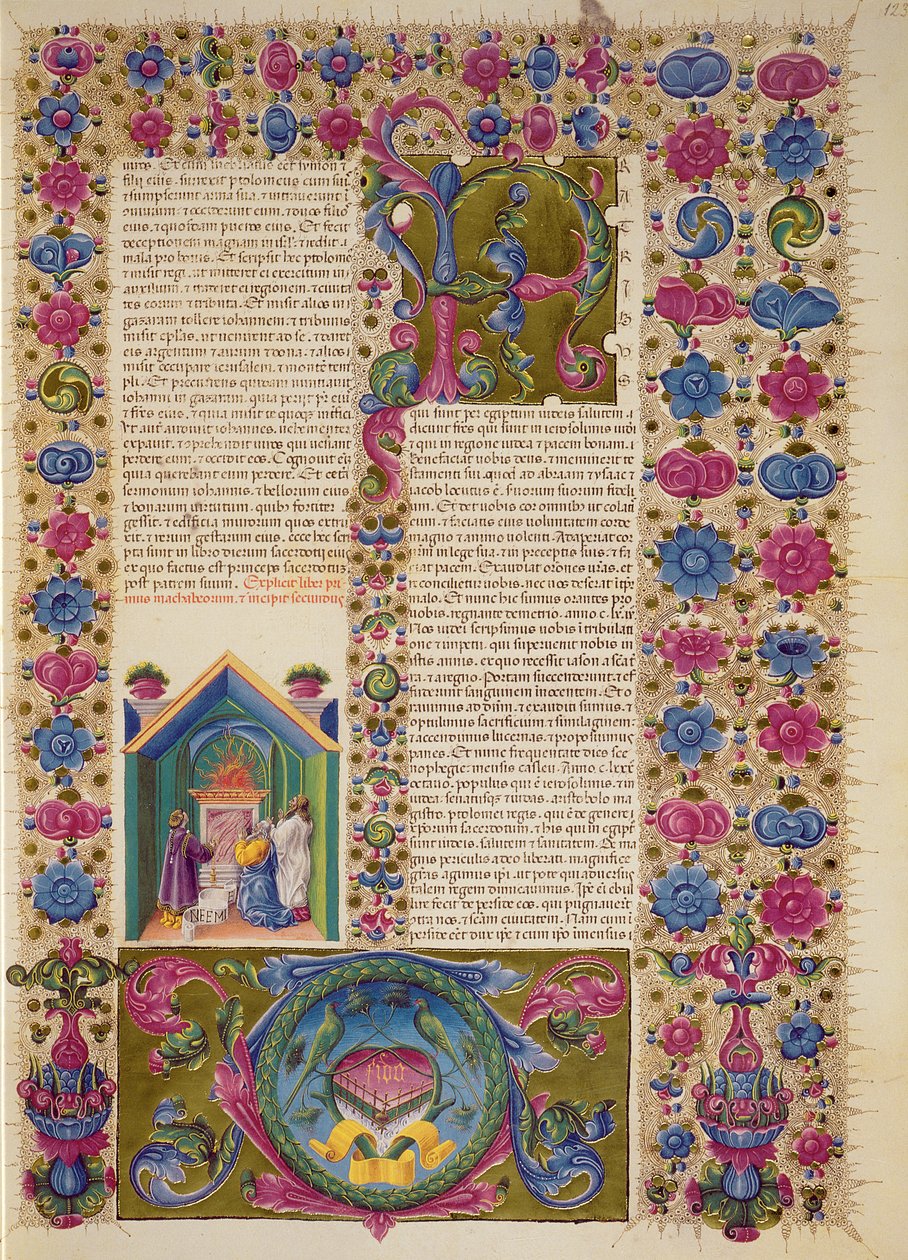 Fol.123r Otevření Druhé knihy Makabejských z Bible Borso d