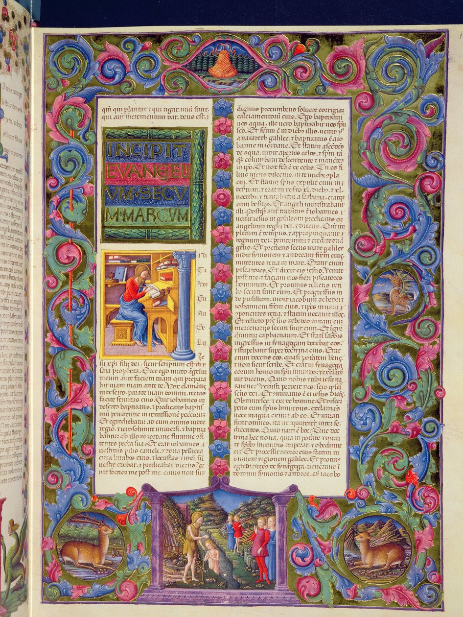 Fol.149r Druhé Markovo evangelium, z Bible Borso d
