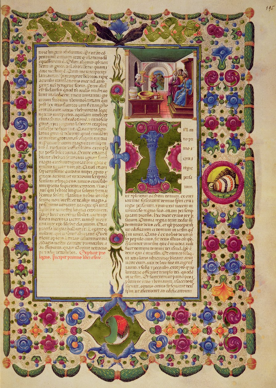 Fol.195r Úvodní slova Knihy Exodus z Bible Borso d