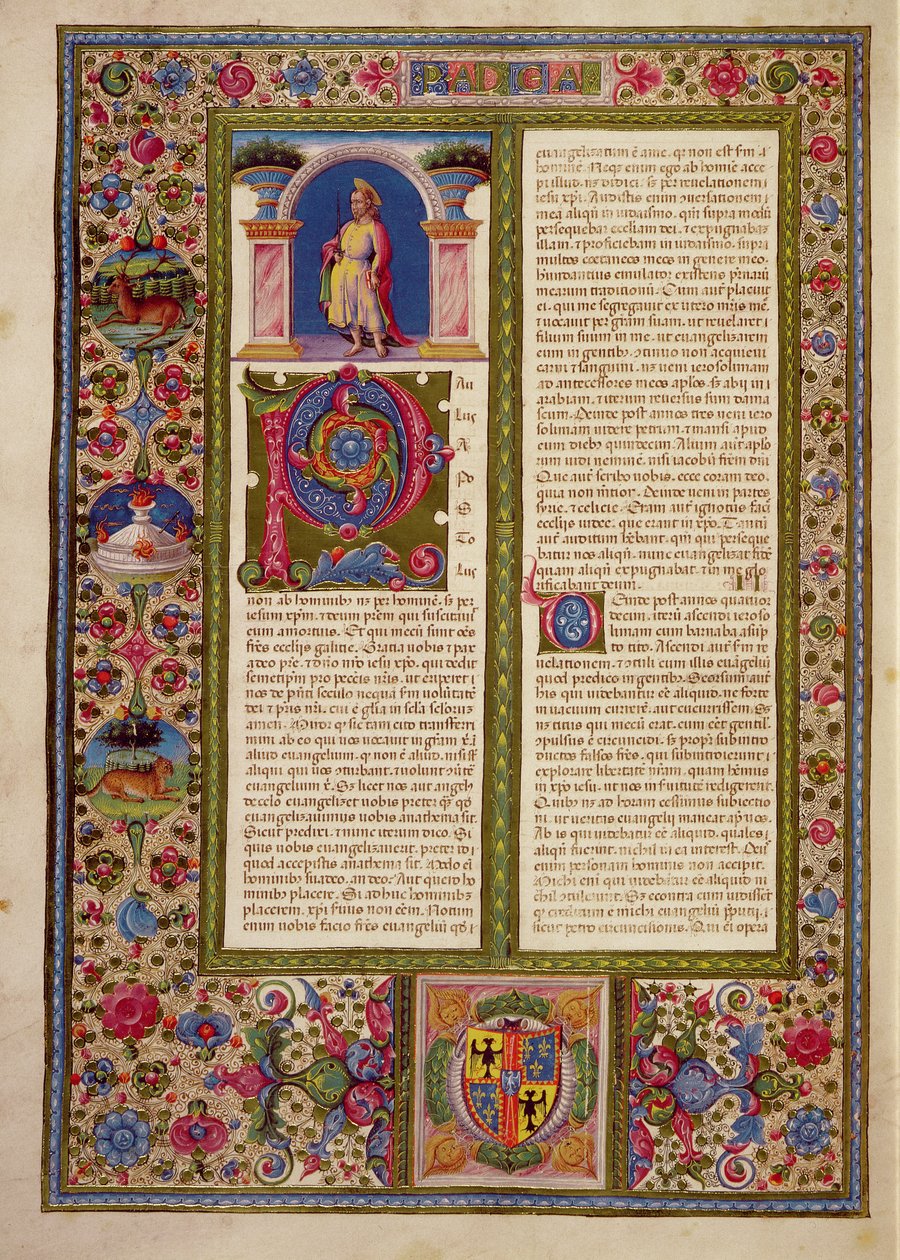 Fol.195v Dopis sv. Pavla Cortině z Bible Borso d