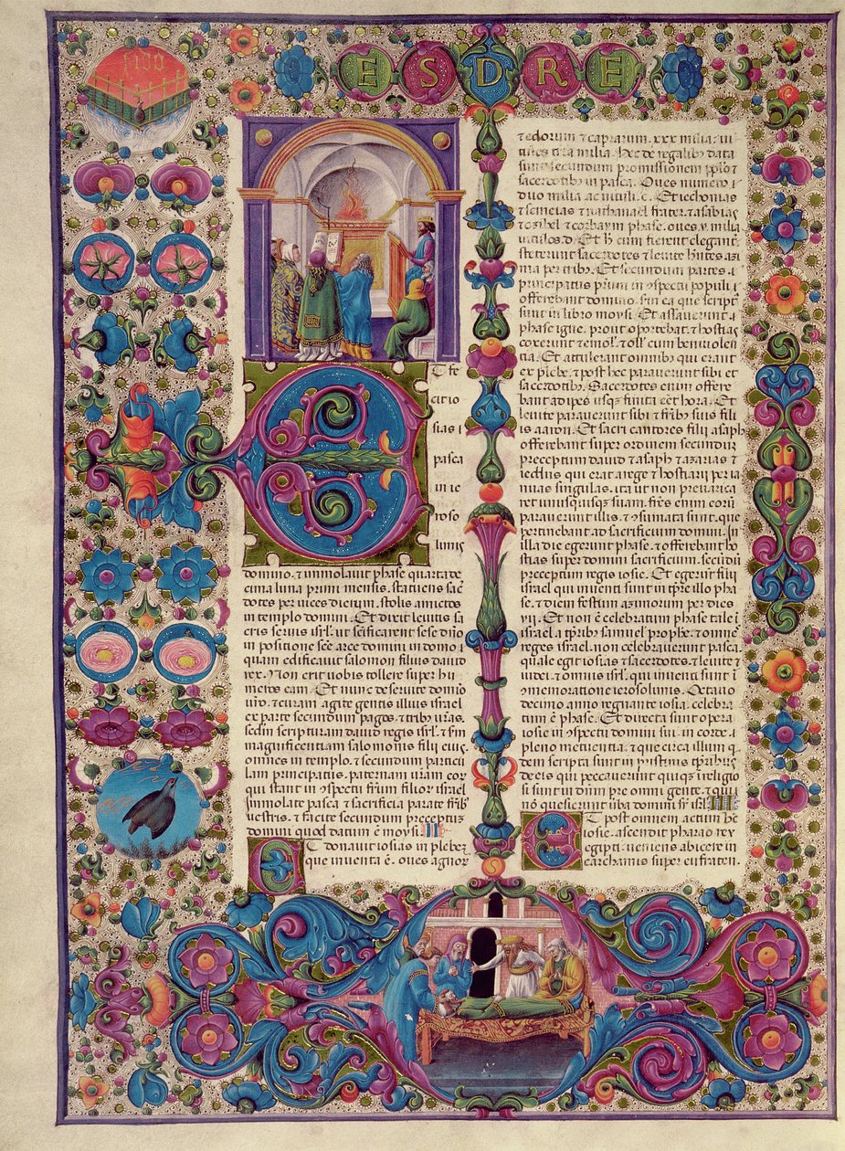 Fol.205v Kniha Exodus, z Bible Borso d