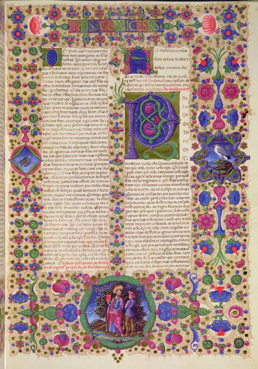 Fol.207r Druhý dopis sv. Pavla Soluňským, z Bible Borso d