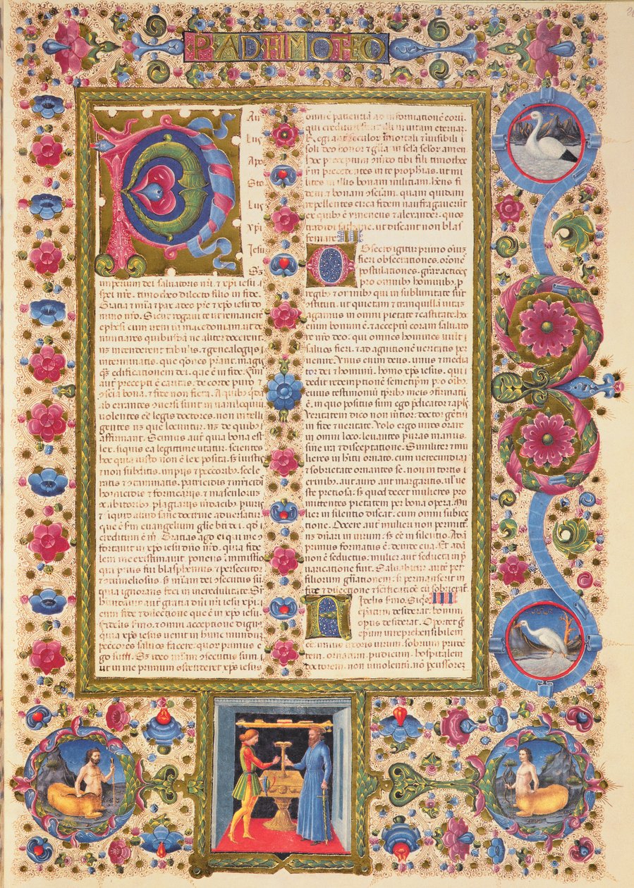 Fol.208r Dopis sv. Pavla Timoteovi, z Bible Borso d