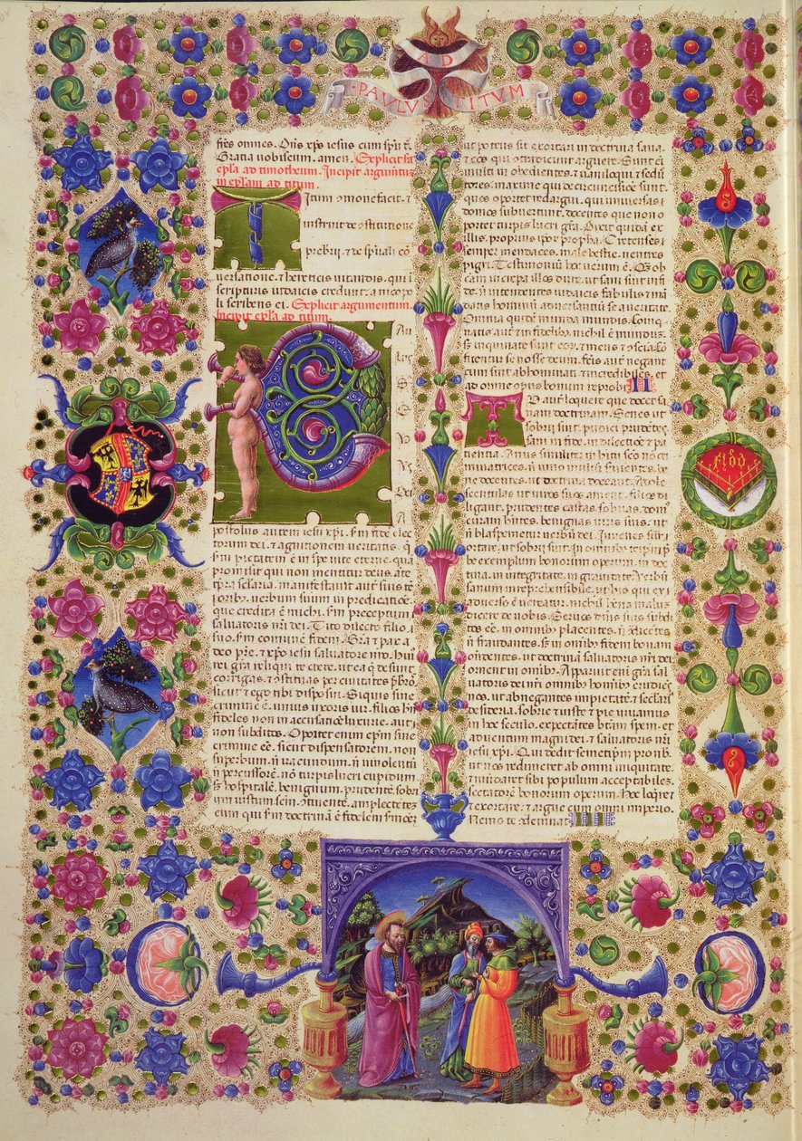 Fol.210v Dopis sv. Pavla Titovi, z Bible Borso d