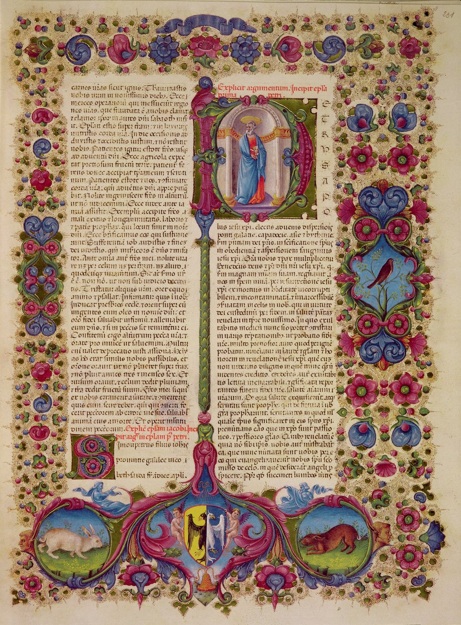 Fol.231r První dopis sv. Petra apoštolům z Bible Borso d