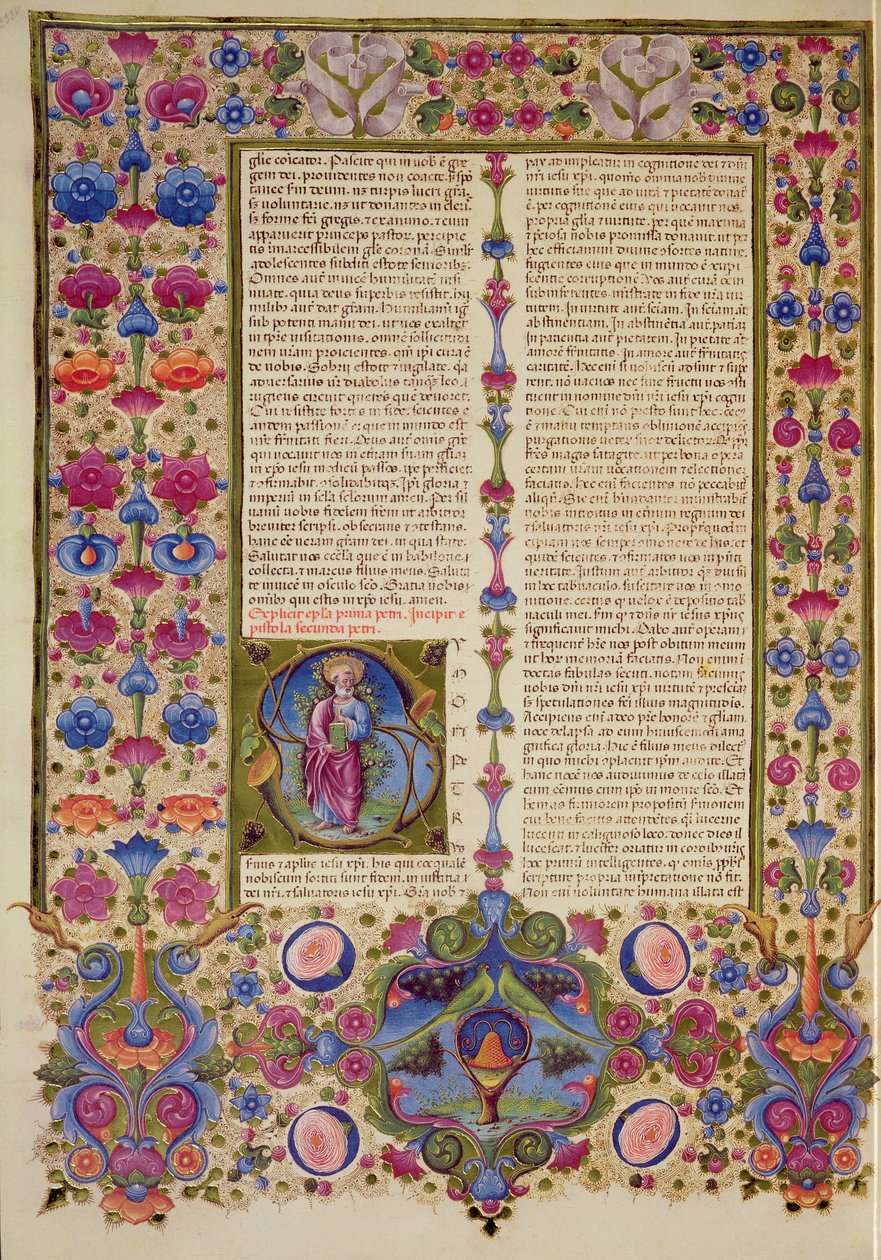Fol.232v Druhý dopis sv. Pavla apoštolům z Bible Borso d