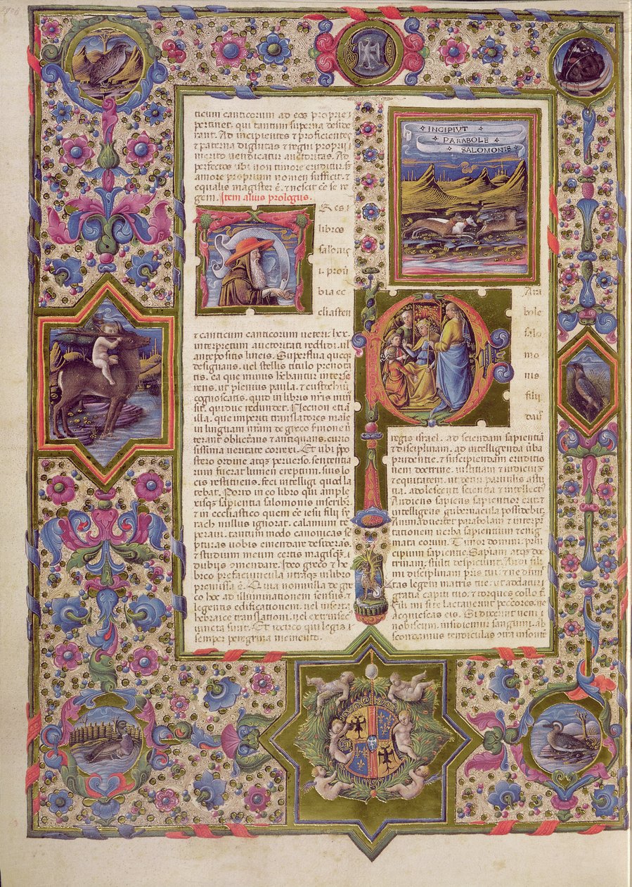 Fol.270v Otevření Knihy Šalamounovy z Bible Borso d