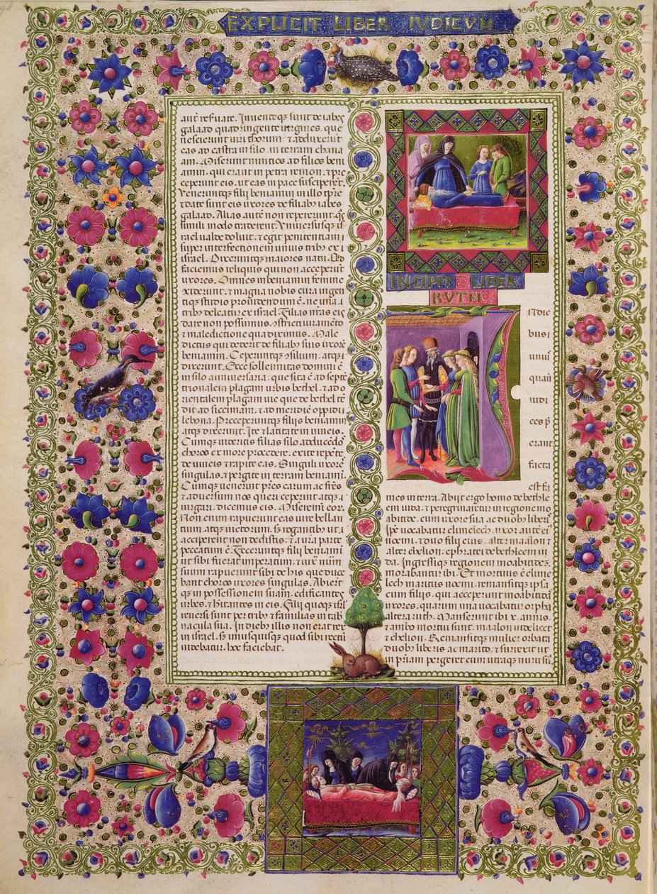 Fol.280r Otevření Knihy Ruth, z Bible Borso d