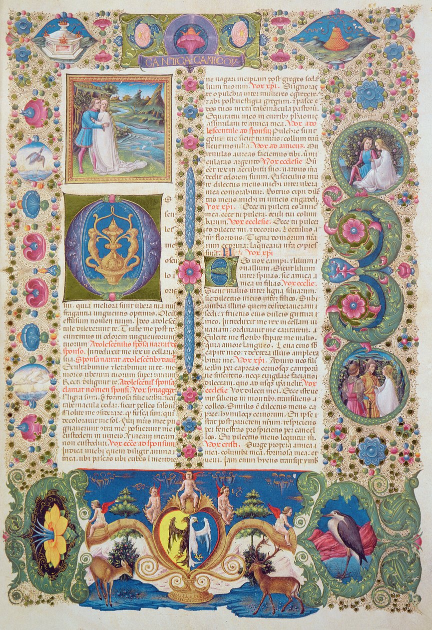 Fol.284r Píseň písní, z Bible Borso d