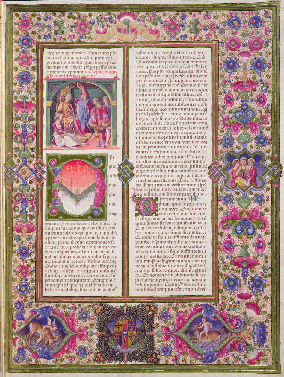 Fol.286r Otevření Knihy moudrosti z Bible Borso d