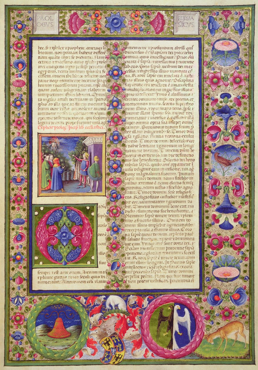 Fol.293r Otevření knihy Ecclesiasticus z Bible Borso d