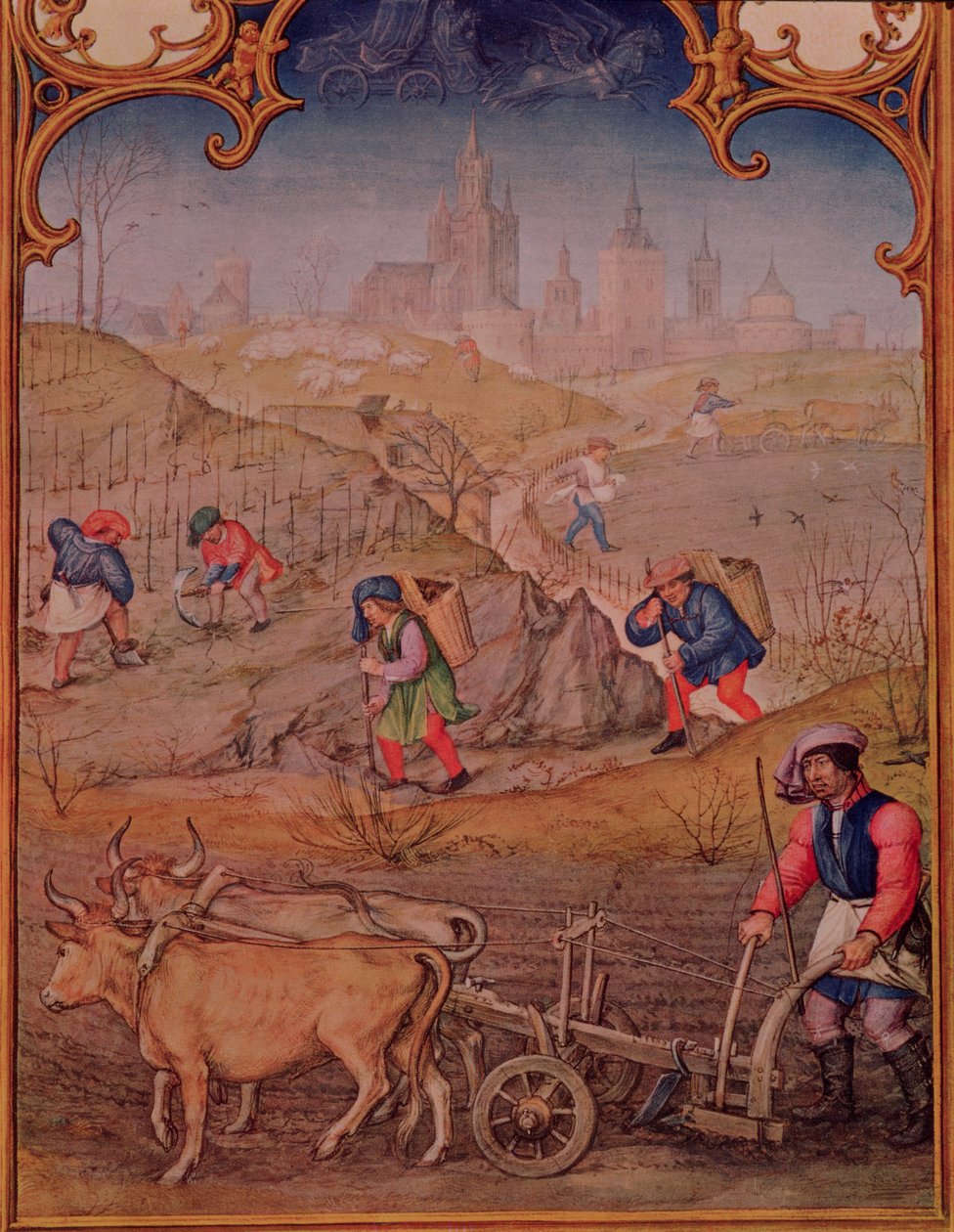 Fol.3v Měsíc březen: Práce na polích, z Breviarum Grimani od Italian School