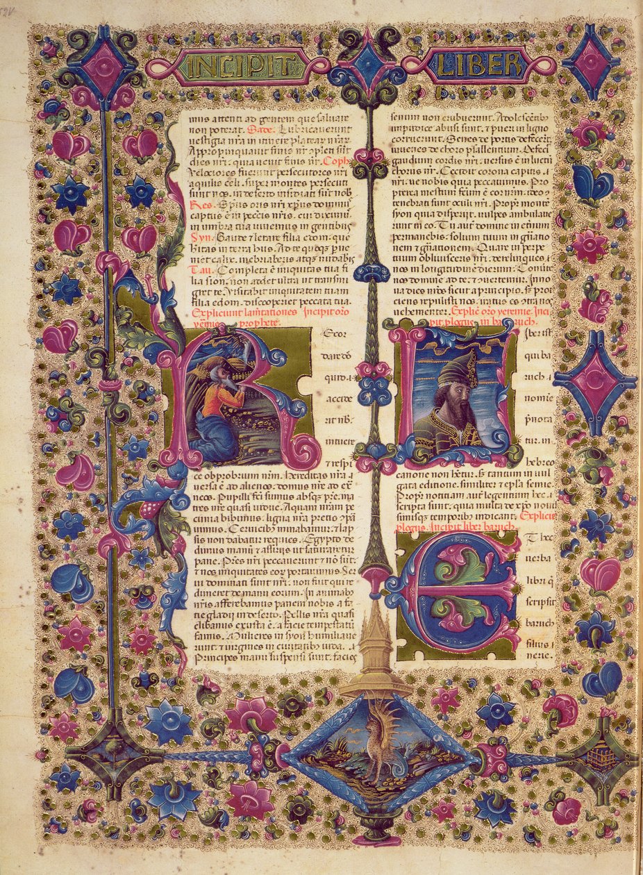 Fol.52v Úvod do Knihy proroka Barucha z Bible Borso d