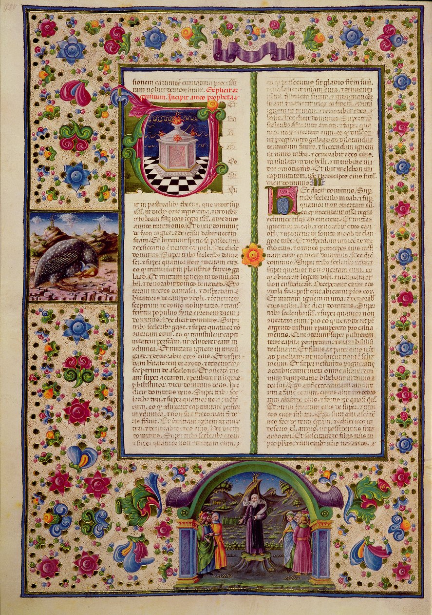 Fol.92v Úvod do Knihy proroka Amose z Bible Borso d