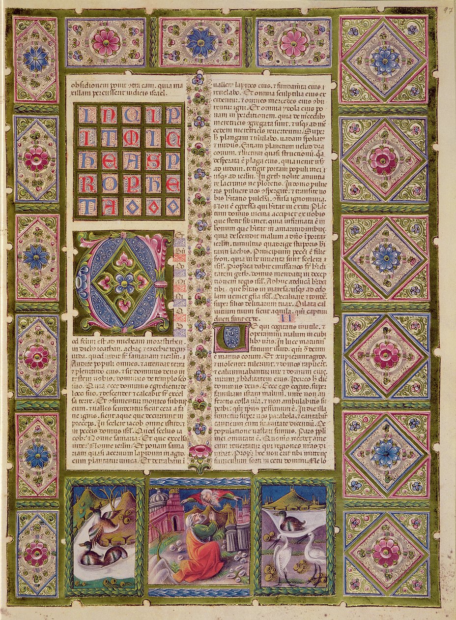 Fol.97r Úvod do Knihy proroka Michease z Bible Borso d