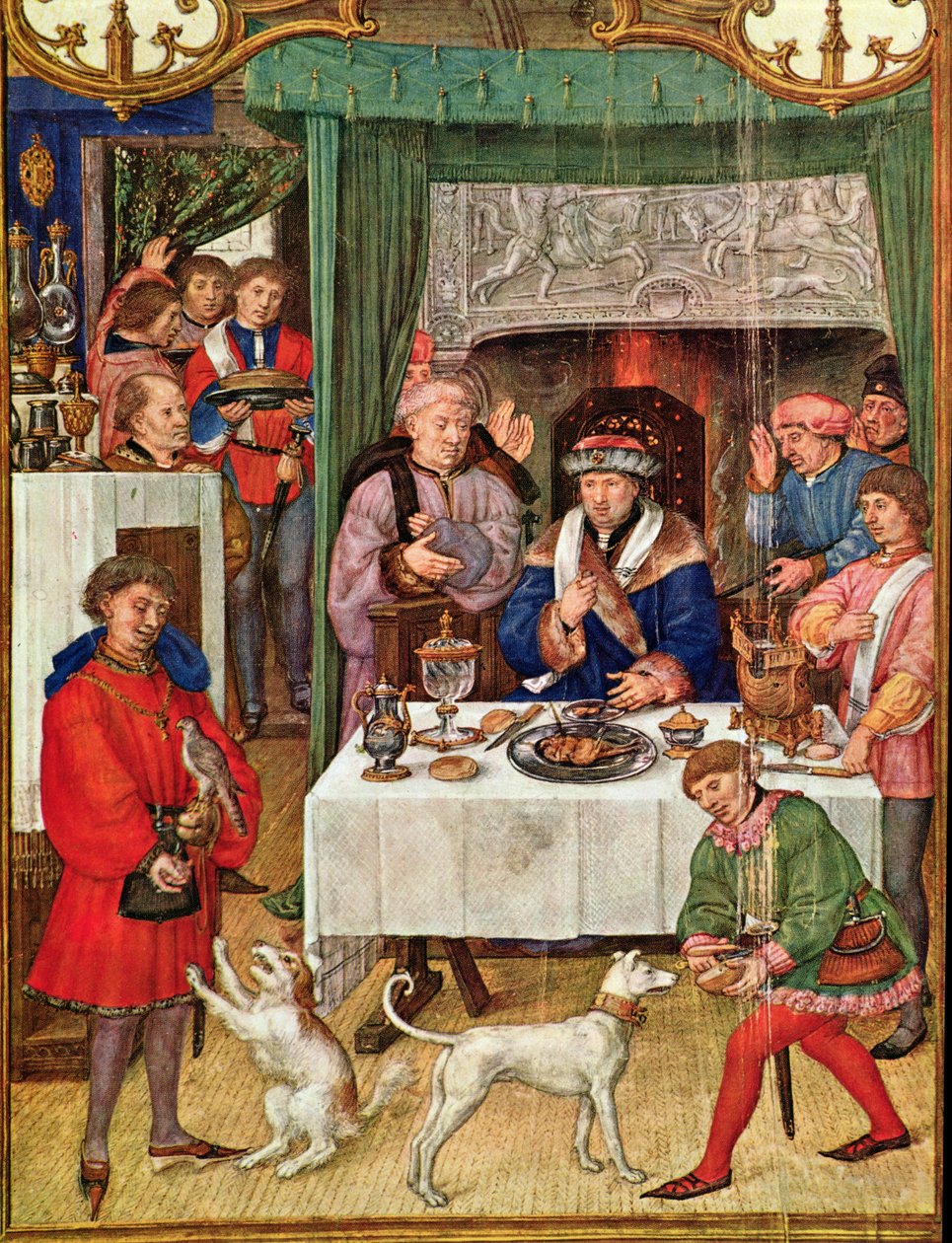 Fol 1v Měsíc leden: Bohatý pán u stolu, z Breviarium Grimani, kolem 1515 od Italian School