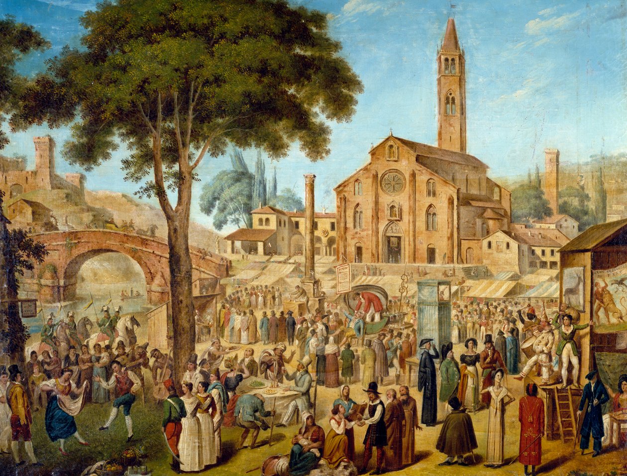 Folkový festival v Lodi Vecchio, Itálie od Italian School