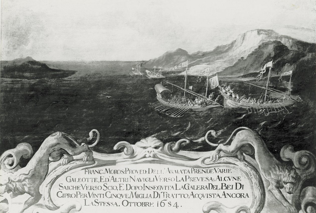 Francesco Morosini (1618-94) v incidentu u Kypru, 1654 od Italian School