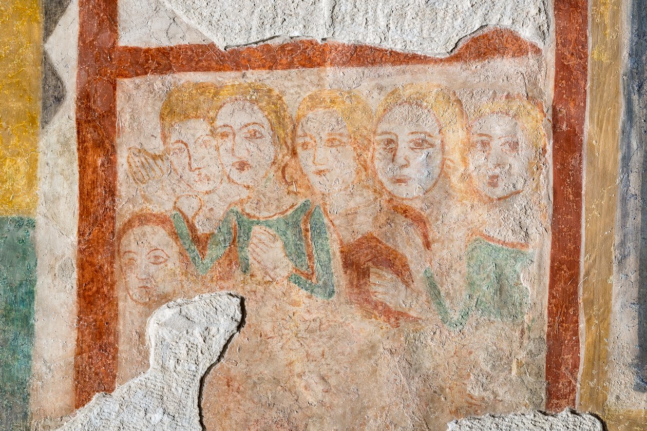 Freska - skupina věřících od Italian School