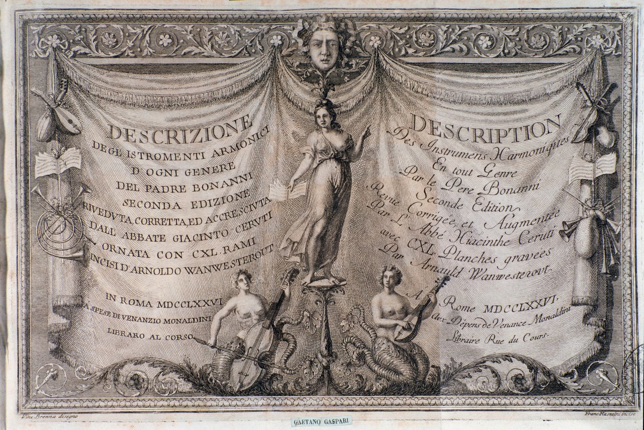 Frontispis harmonické skříně od Filippa Bonanniho od Italian School