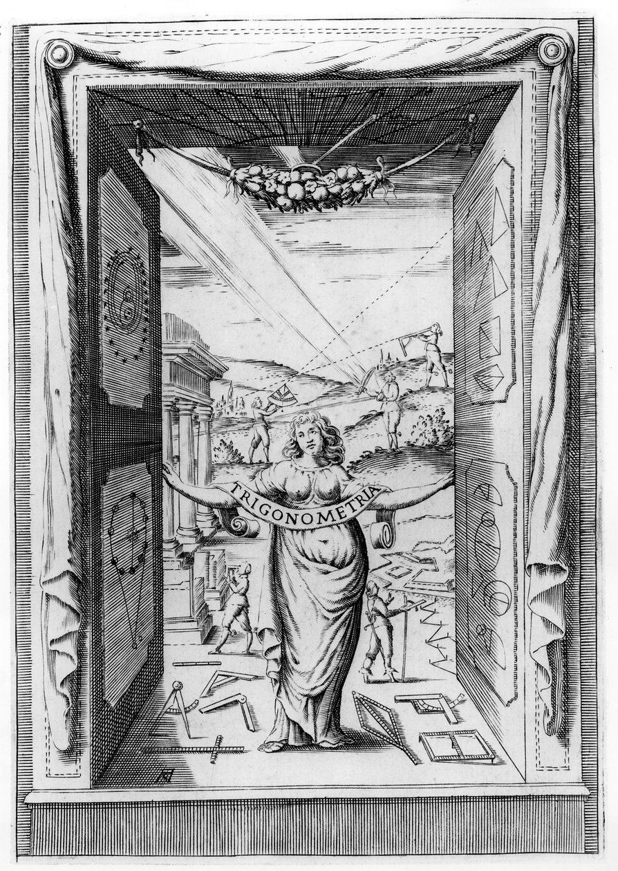 Frontispis k trigonometrii od Bonaventury Cavalieriho, 1643 od Italian School