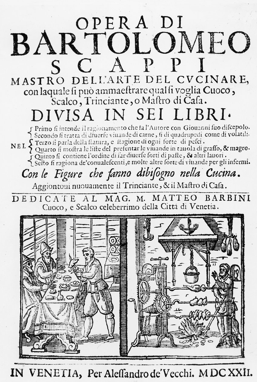 Frontispis do kuchařské knihy Bartolomea Scappiho, 1622 od Italian School