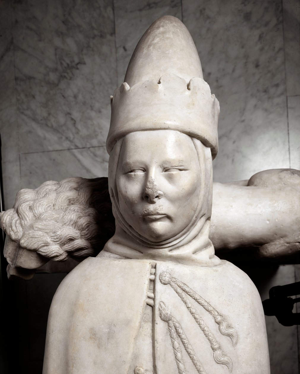 Pohřební pomník prvního janovského dóže Simone Boccanegra (mramorová socha od Italian School