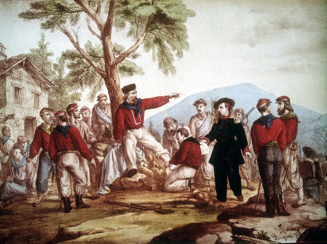 Garibaldi (1807-1882) zraněn v Aspromonte. od Italian School